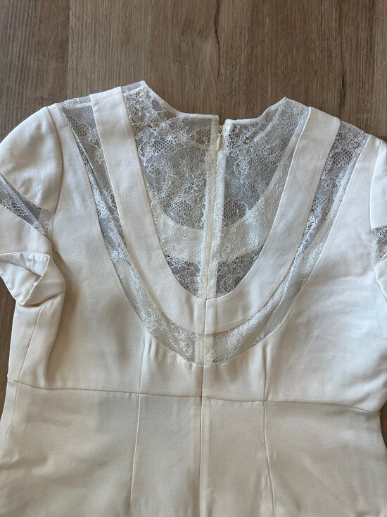 Valentino Ivory Silk Mini Dress Size 10 - Picture 7 of 10